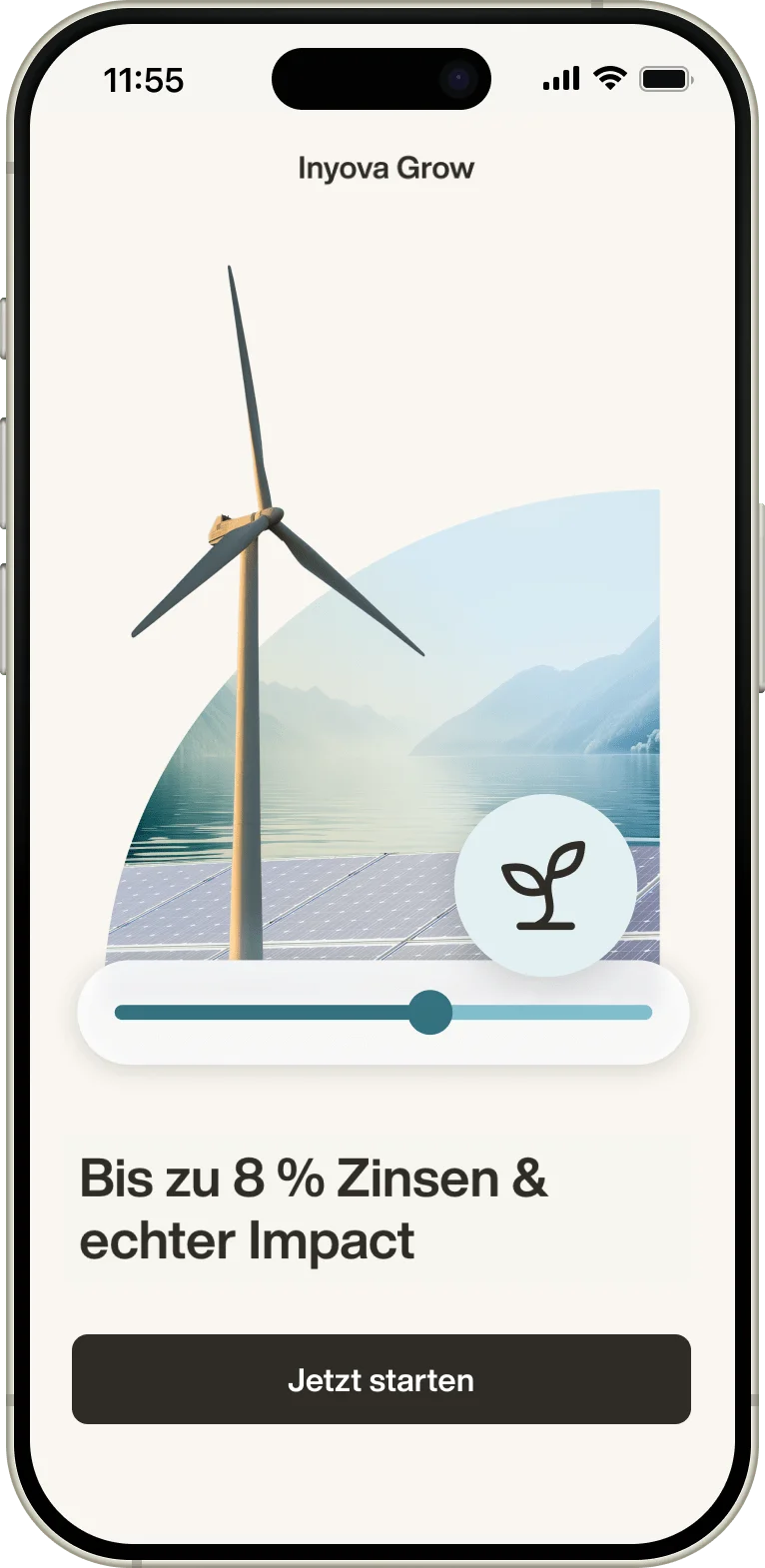 Inyova Grow mobile app screen 1